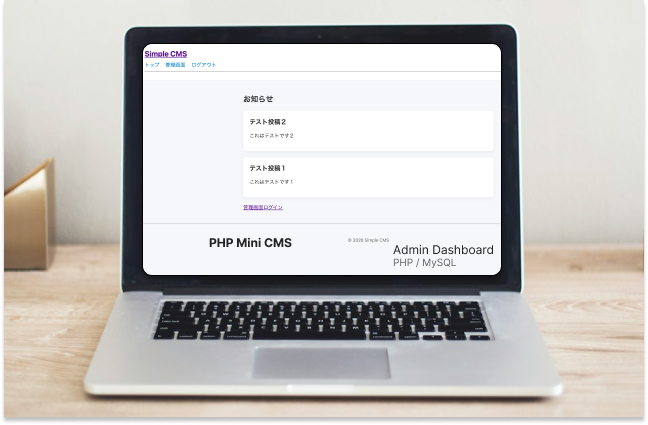PHP Mini CMS 管理画面